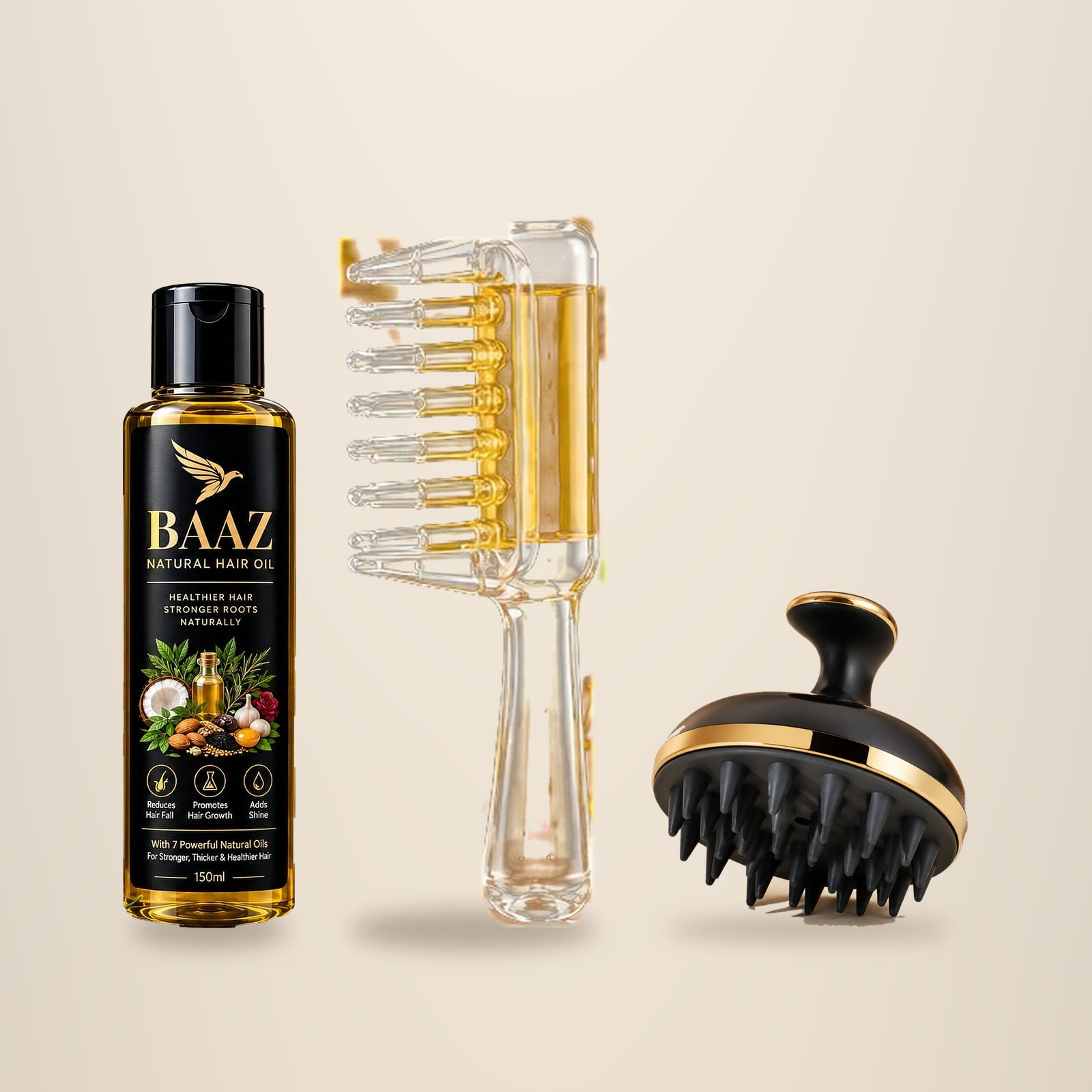 BAAZ Oil + Comb Applicator + Massager — image 1